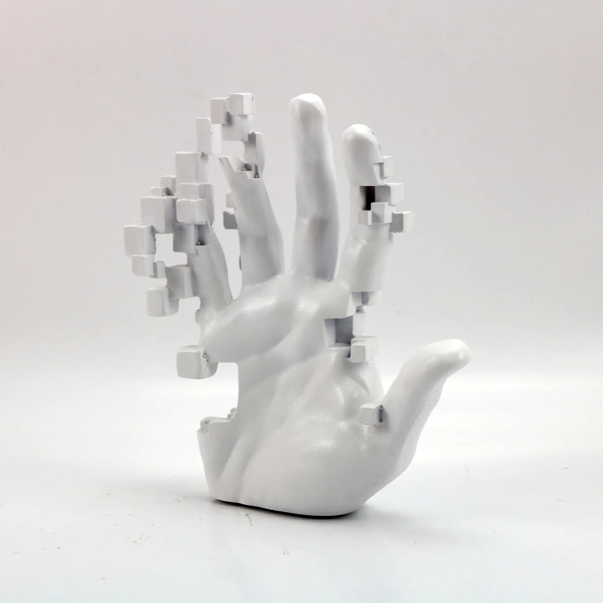 Modern Minimalist White Resin Hand Sculpture