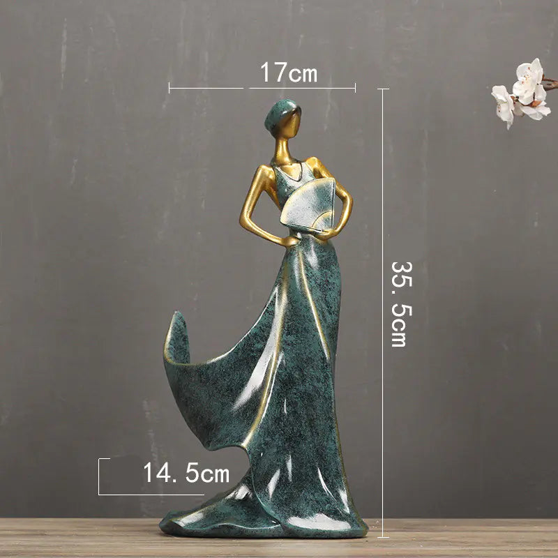 Modern Minimalist Wine Rack with Dancer Figurine Decor