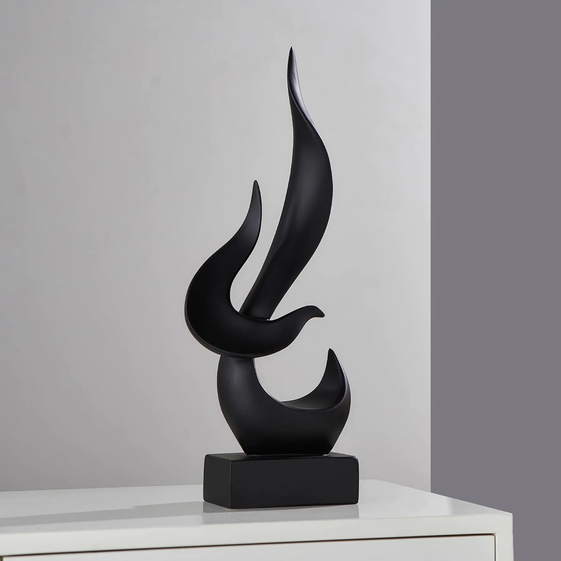 Black Abstract Flame Sculpture