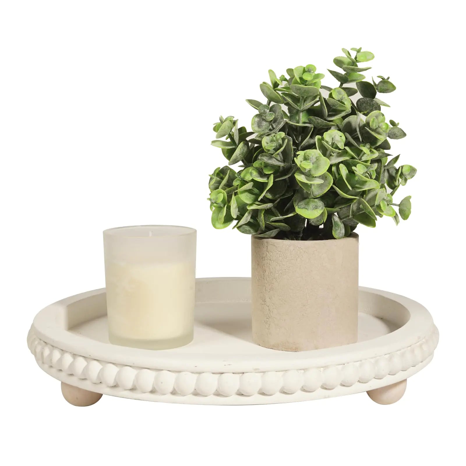 Nacidooka Wooden White Decorative Trays
