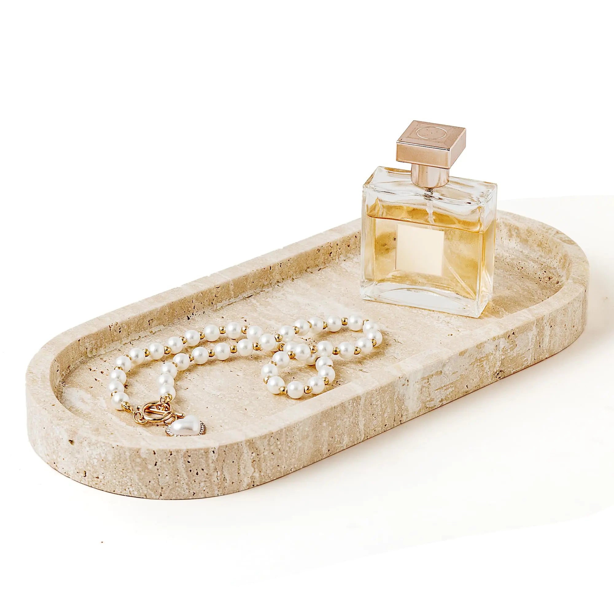 Whore Stone Tray Natural Travertine Stone Vanity Tray