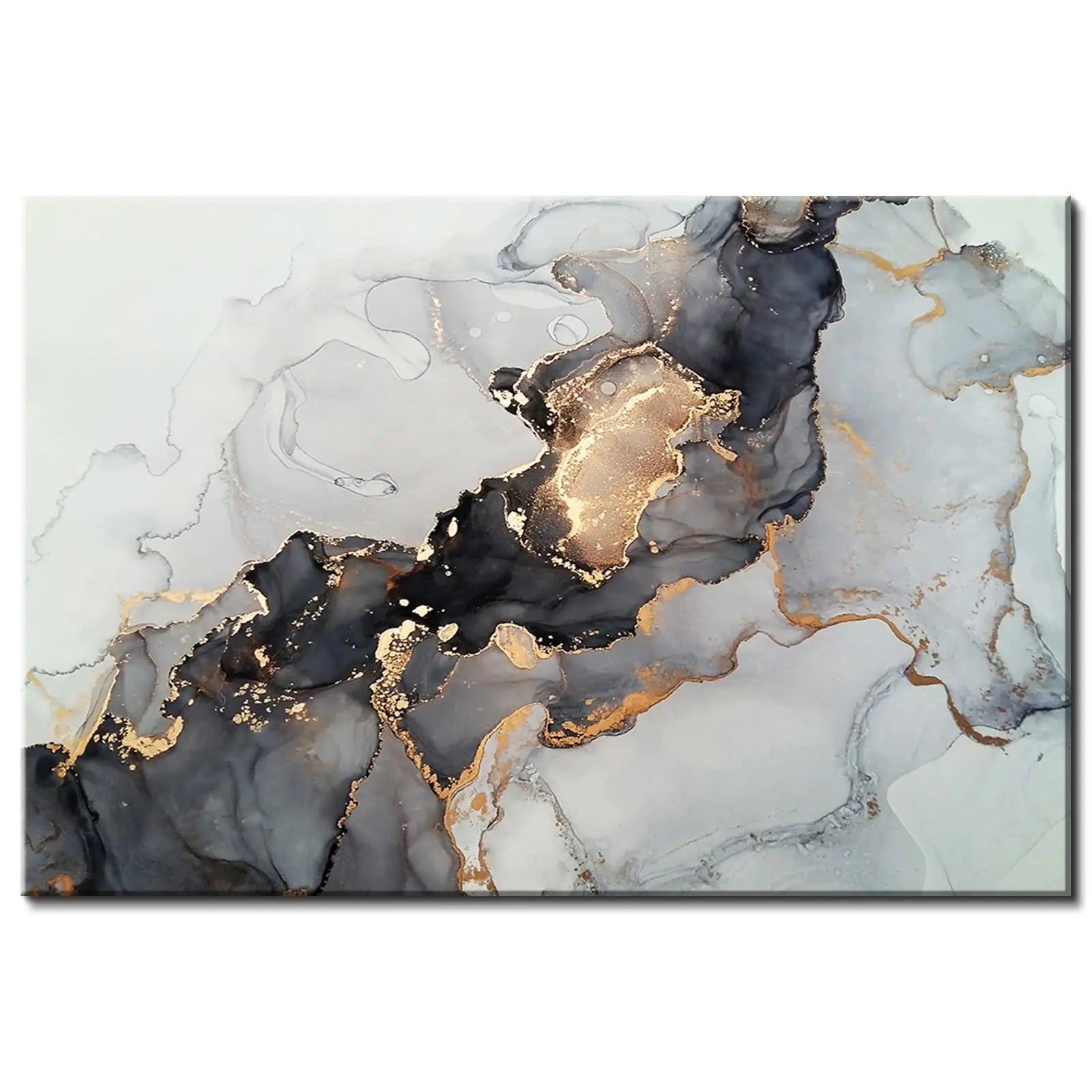 Black & Gold Marble Canvas Wall Art
