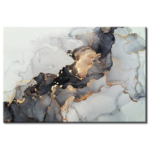 Black & Gold Marble Canvas Wall Art