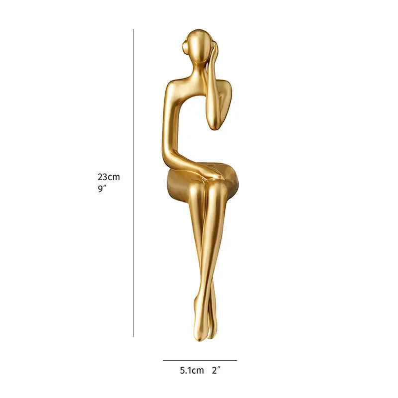 Gold Abstract Resin Sculpture