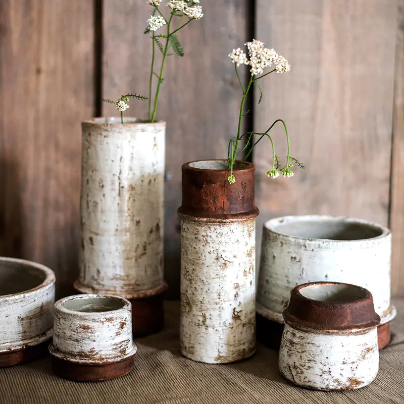 Retro Geometric Ceramic Vase for Decorative Arrangements
