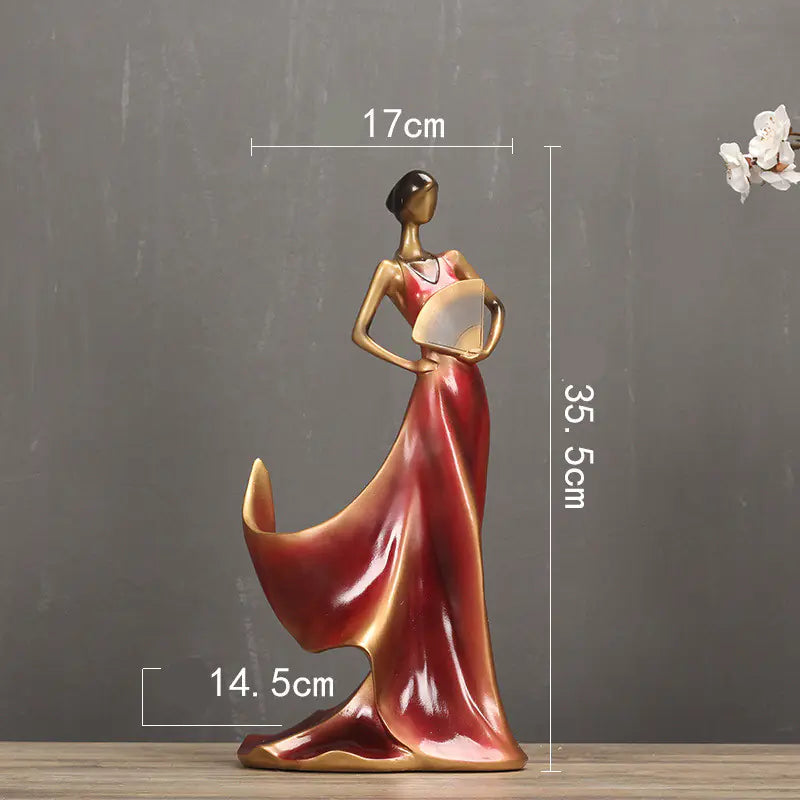 Modern Minimalist Wine Rack with Dancer Figurine Decor