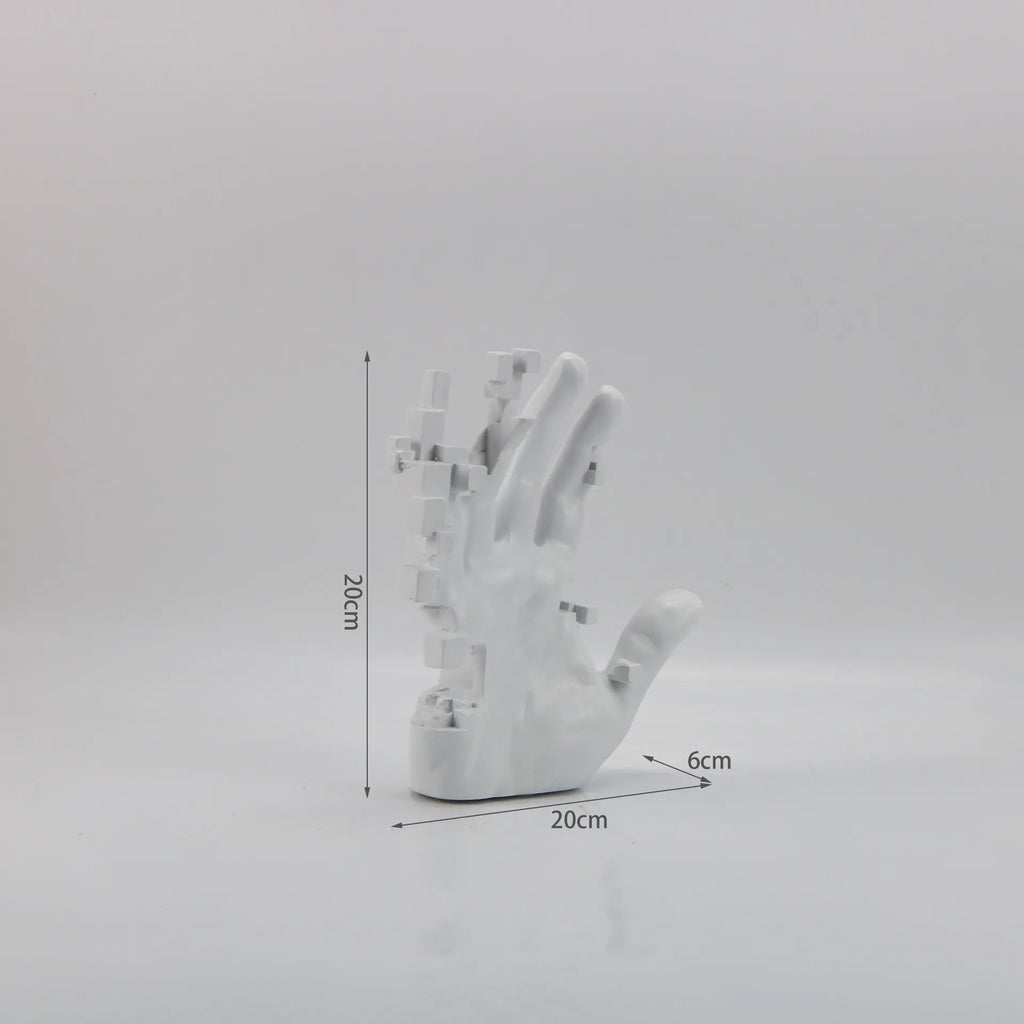 Modern Minimalist White Resin Hand Sculpture