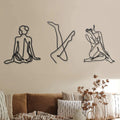 Abstract Woman Metal Wall Art – Set of 3