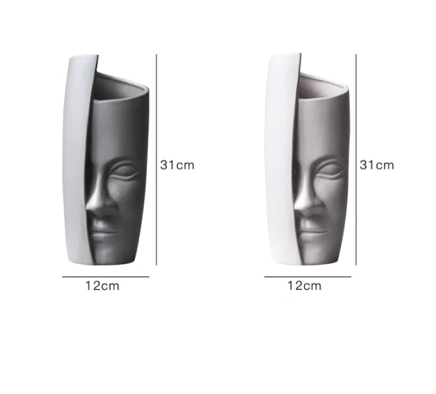 Nordic Creative Abstract Ceramic Face Art Vase