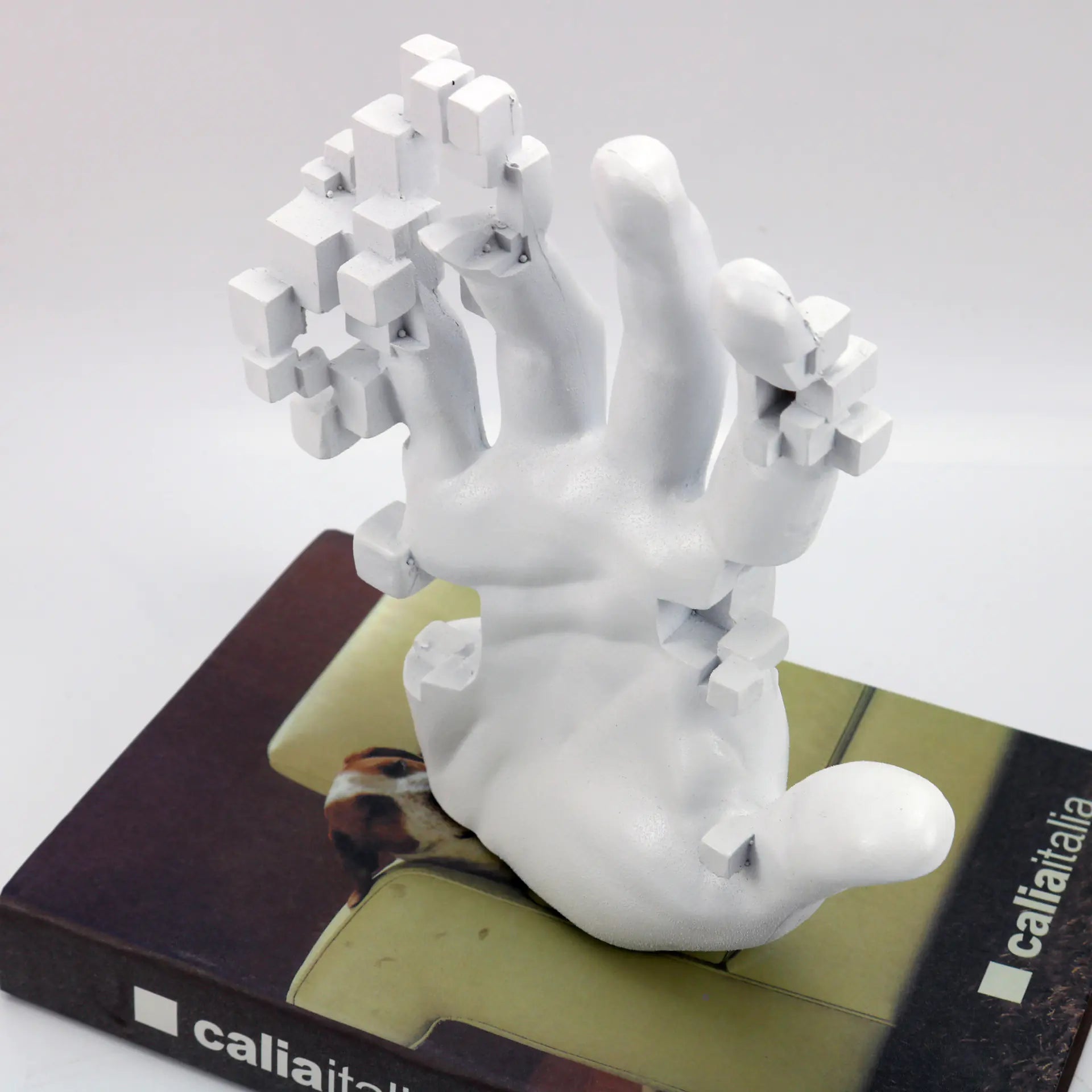 Modern Minimalist White Resin Hand Sculpture