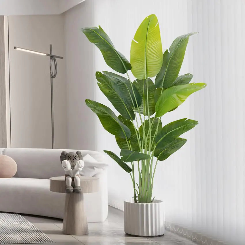 ZEEOZE Artificial Bird of Paradise Plant 6.5Ft Tall Fake Tropical Palm Tree