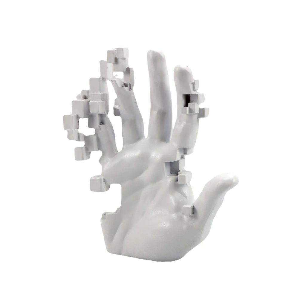 Modern Minimalist White Resin Hand Sculpture