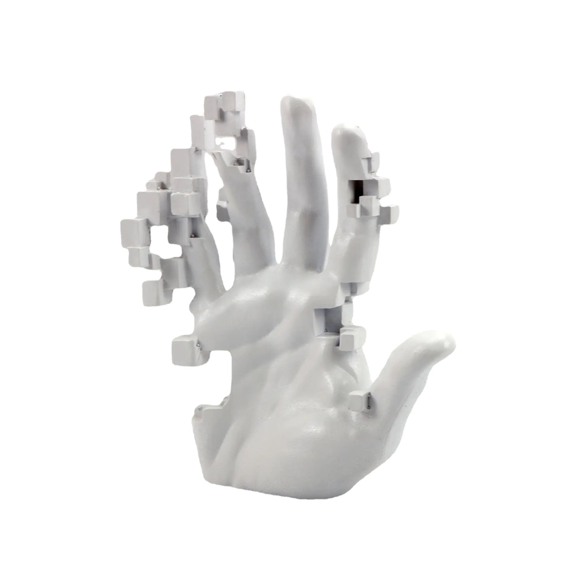 Modern Minimalist White Resin Hand Sculpture