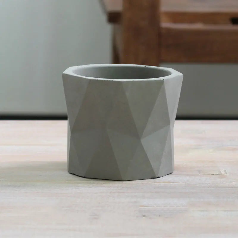 Geometric Cement Plant Pot